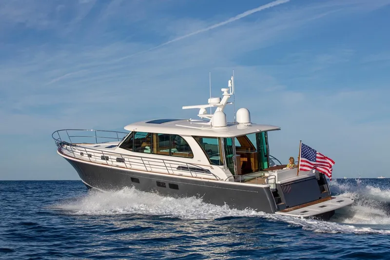 The Image of 2025 Sabre 58 Salon Express yacht cruising on open water - 0