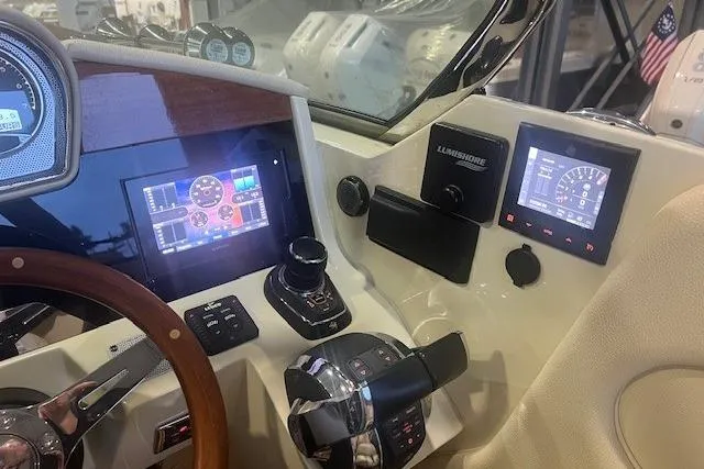 Slide: The Image of 2021 Chris-Craft Corsair 34 dashboard with advanced navigation and control systems. - 17