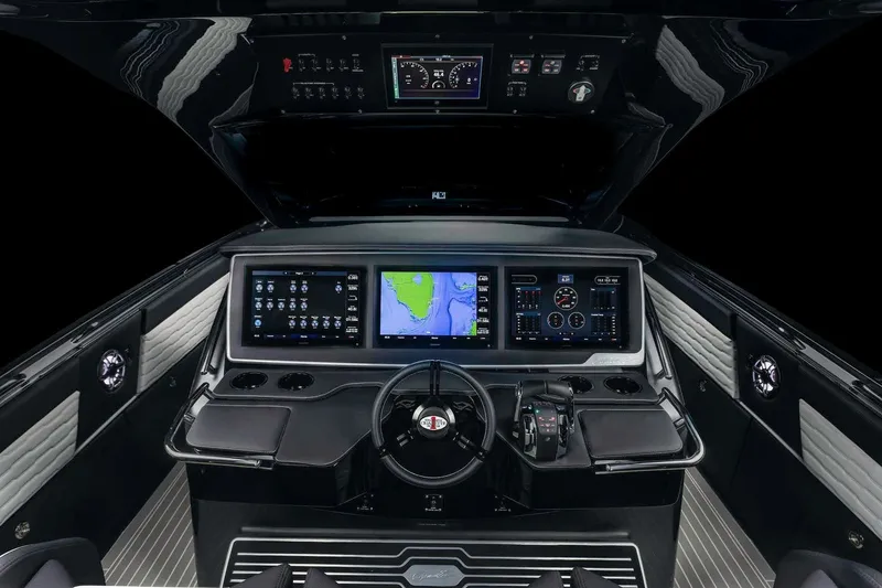 Slide: The Image of Helm of 2025 Cigarette 42 Auroris with advanced navigation and control systems. - 6