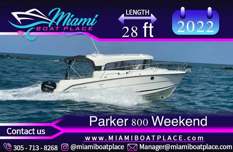 The Image of 2021 Parker 800 Weekend boat on trailer under sunny sky. - 0