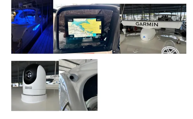 Slide: The Image of 2008 Sea Ray 44 Sundancer with Garmin navigation, blue LED lights, and advanced camera system. - 4