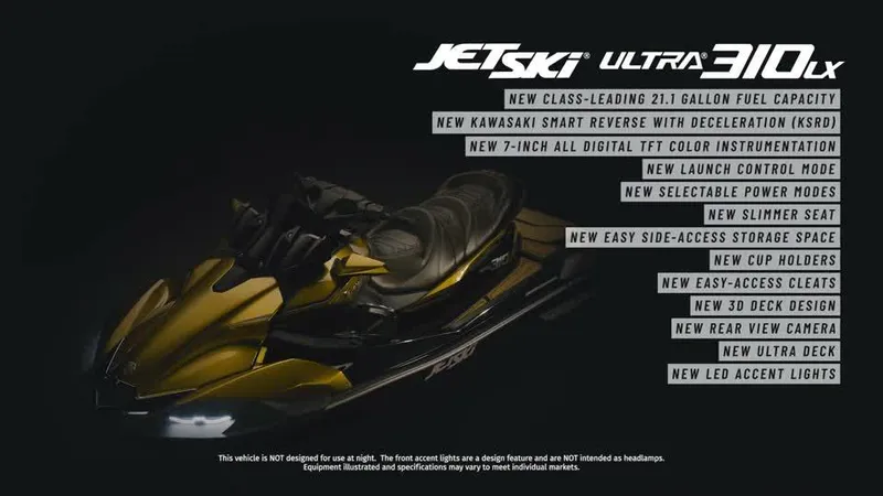 Slide: The Image of 2022 Kawasaki Ultra 310LX-S Jet Ski with advanced features and sleek design. - 3