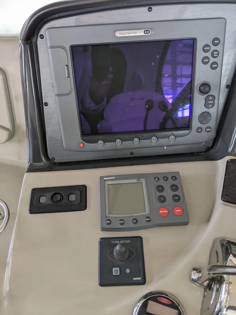 Slide: The Image of Control panel of a 2006 Sea Ray 44 Sundancer yacht. - 15
