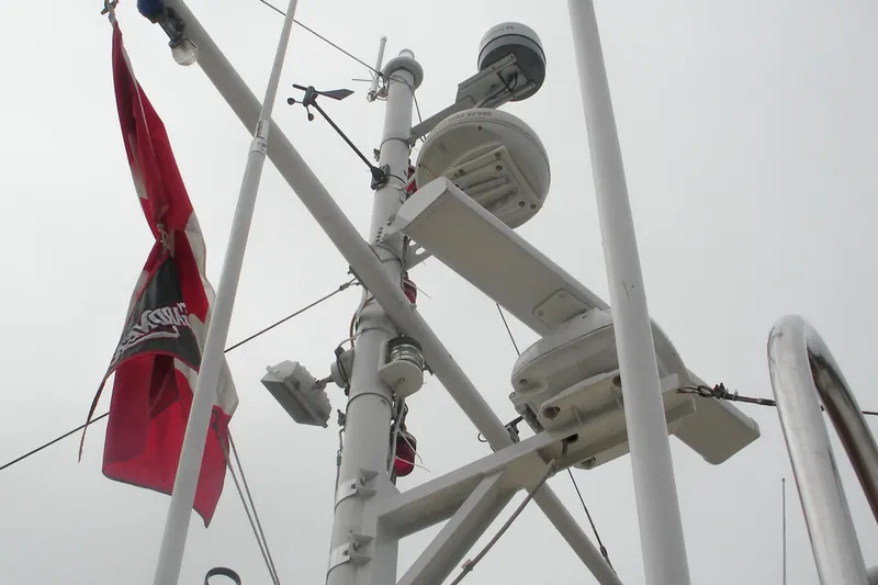 Slide: The Image of Mast and radar equipment on 1929 HOFFAR-BEECHING Fantail Yacht. - 13