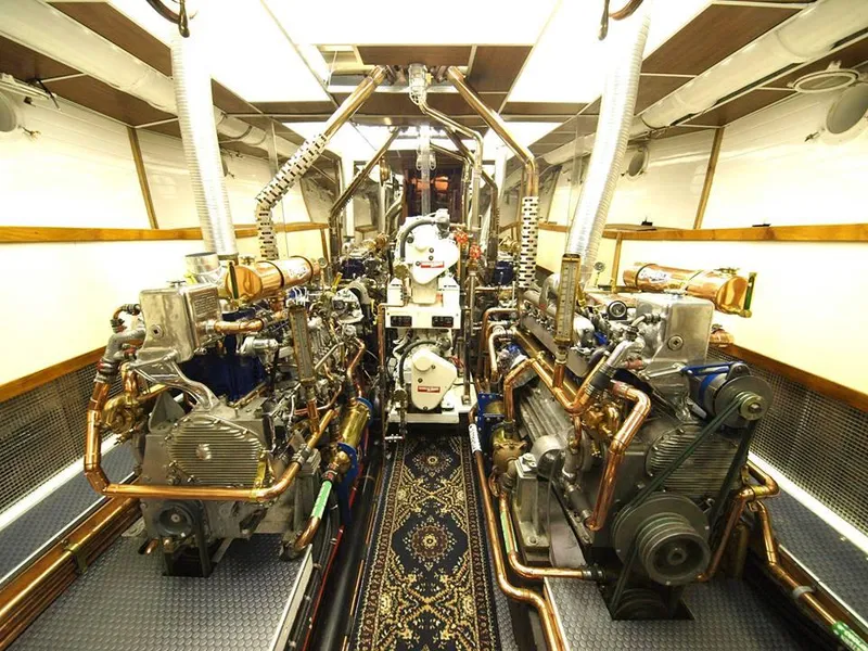 Slide: The Image of Engine room of 1929 HOFFAR-BEECHING Fantail Yacht with vintage machinery. - 4