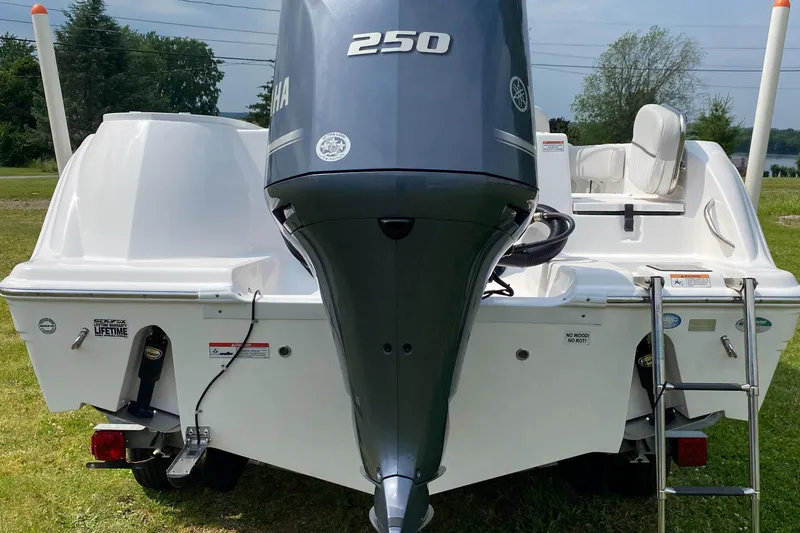 Slide: The Image of 2020 Sea Fox Commander 248 boat with Yamaha 250 outboard motor, rear view. - 4