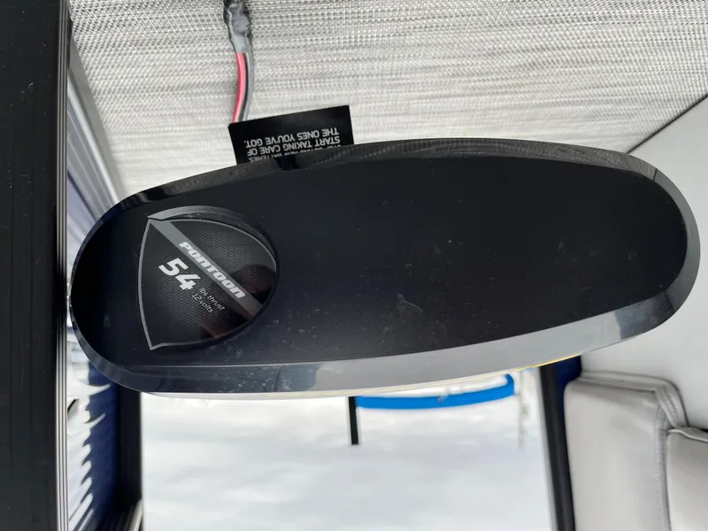 Slide: The Image of Bennington 22 SSLXP 2021 boat speaker system close-up. - 15