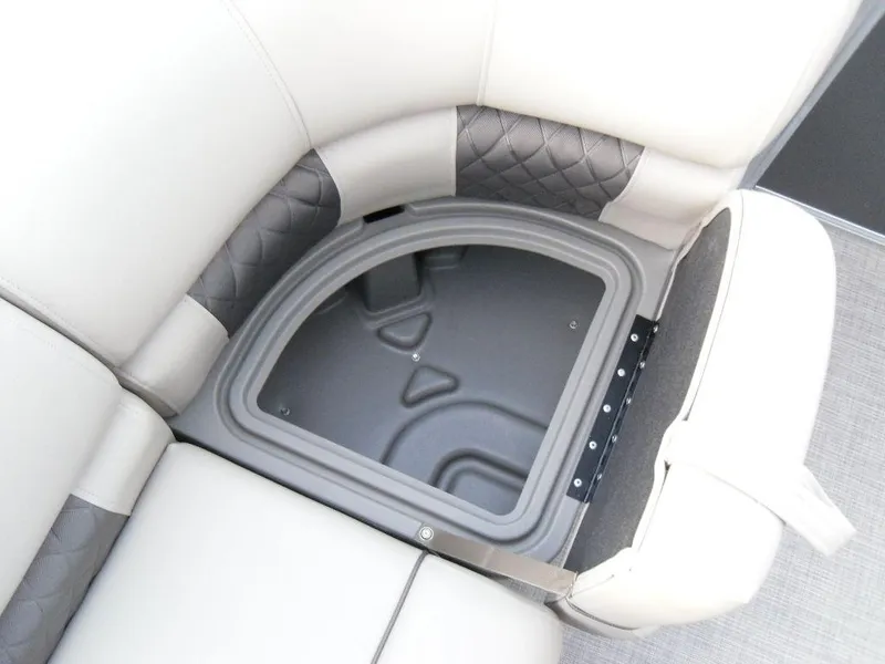 Slide: The Image of 2023 Sun Tracker PARTY BARGE® 22 XP3 storage compartment. - 22