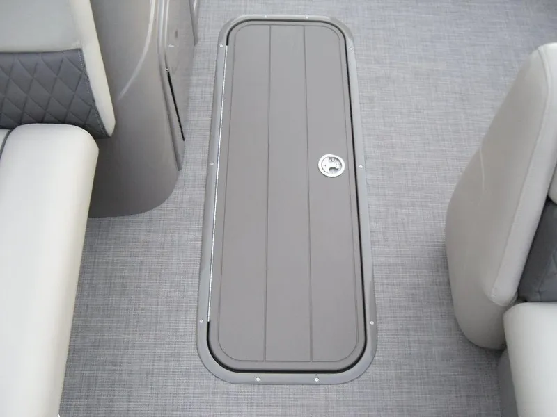 Slide: The Image of 2023 Sun Tracker PARTY BARGE® 22 XP3 interior storage compartment. - 26