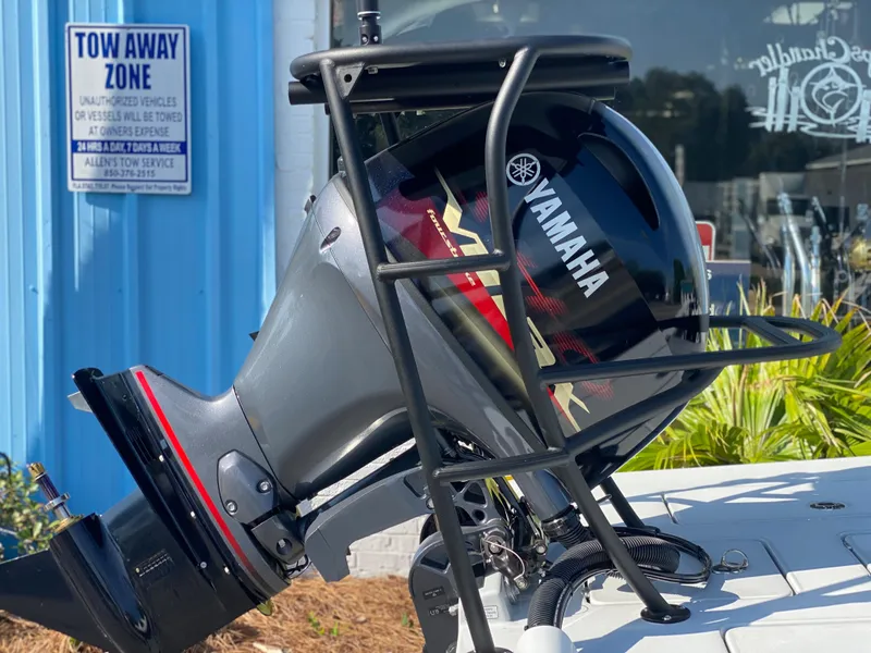 Slide: The Image of 2024 Maverick 17 HPX-V boat with Yamaha outboard motor in tow away zone. - 12