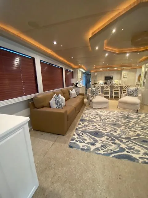 Slide: The Image of Luxurious 2006 Fantasy houseboat interior with modern decor, cozy seating, and ambient lighting. - 5