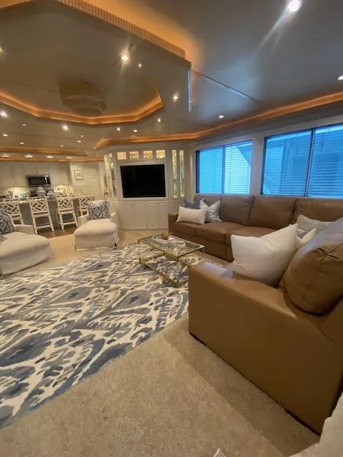 Slide: The Image of Luxurious 2006 Fantasy houseboat interior with modern decor, plush seating, and elegant lighting. - 6