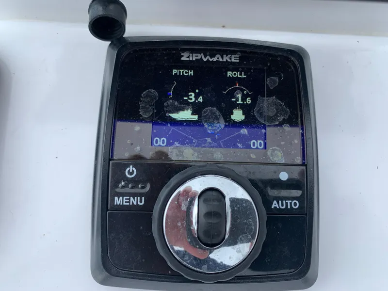 Slide: The Image of Control panel of a 2022 Judge 22 Shoreman boat, displaying pitch and roll data. - 15