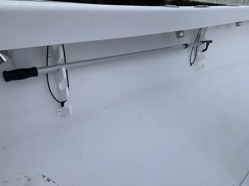 Slide: The Image of 2022 Judge 22 Shoreman boat interior with mounted boat hook. - 31