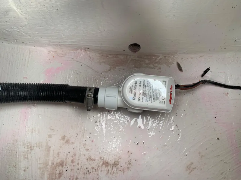 Slide: The Image of Bilge pump installation in a 2022 Judge 22 Shoreman boat. - 38