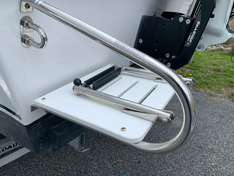 Slide: The Image of Stainless steel swim platform on 2022 Judge 22 Shoreman boat. - 42