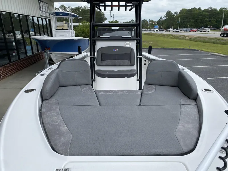 Slide: The Image of 2022 Crevalle 26 HCO boat with spacious seating and modern design. - 13