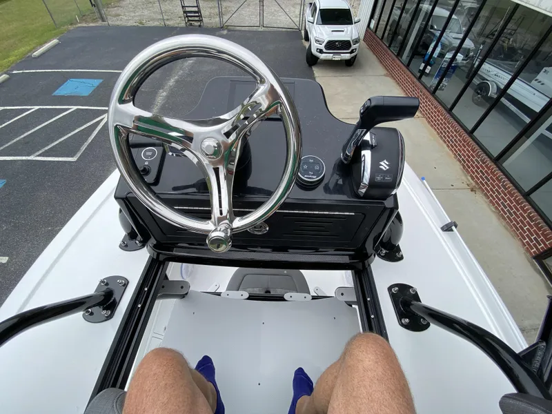 Slide: The Image of View from the helm of a 2022 Crevalle 26 HCO boat. - 36