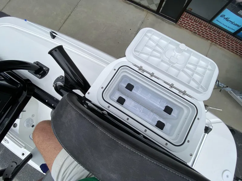 Slide: The Image of Open storage compartment on a 2022 Crevalle 26 HCO boat. - 37