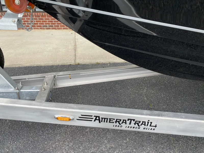 Slide: The Image of AmeraTrail boat trailer with 2022 Crevalle 26 HCO, close-up view. - 5