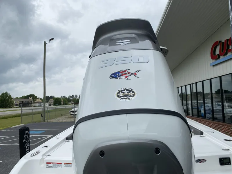 Slide: The Image of 2022 Crevalle 26 HCO boat with a Suzuki 350 outboard motor. - 8