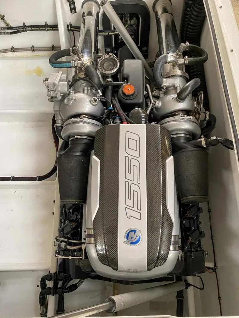 Slide: The Image of 2016 MTI 52' Pleasure boat engine compartment with 1550 horsepower engine. - 9
