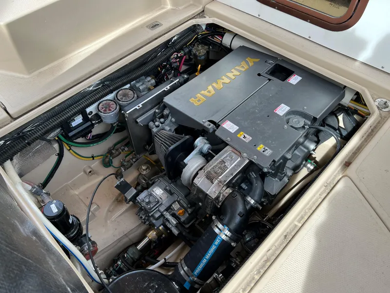 Slide: The Image of Engine compartment of 2013 Ranger Tugs R-27 with Yanmar diesel engine. - 31
