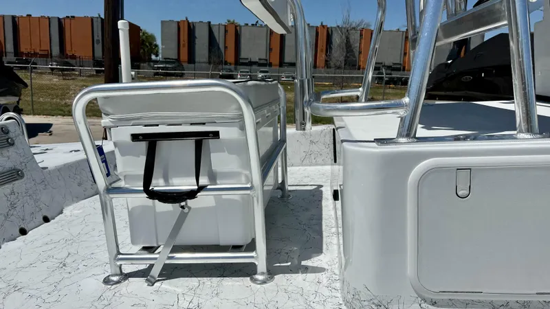 Slide: The Image of 2023 Dargel KAT 250 DX boat interior with seating and storage compartments. - 12