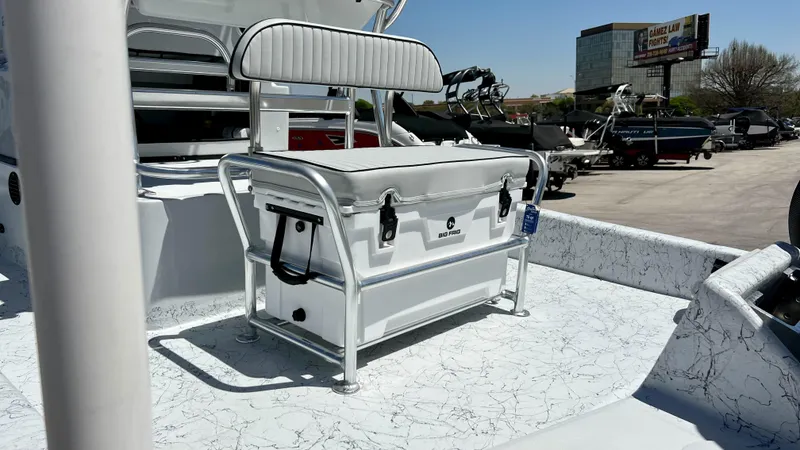 Slide: The Image of 2023 Dargel KAT 250 DX boat interior with seating and storage. - 17