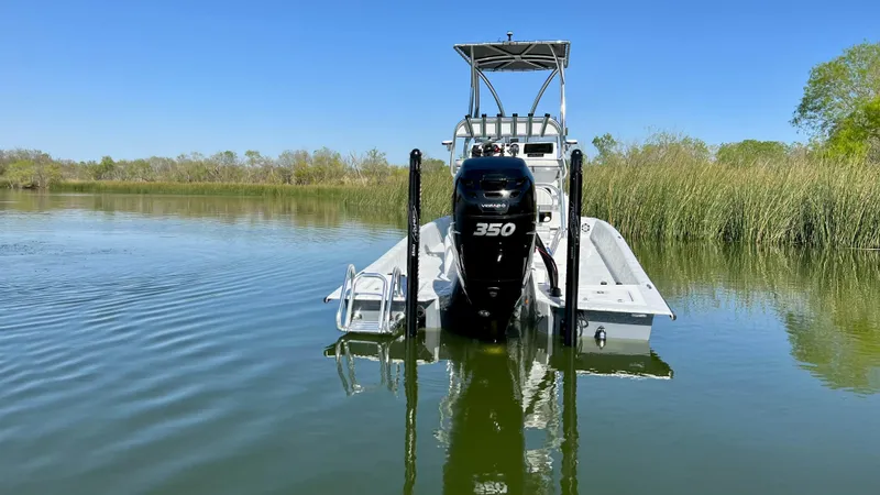 Slide: The Image of 2023 Dargel KAT 250 DX boat with 350 HP engine on calm water. - 36