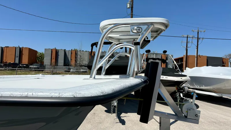 Slide: The Image of 2023 Dargel KAT 250 DX boat on a trailer, side view. - 8
