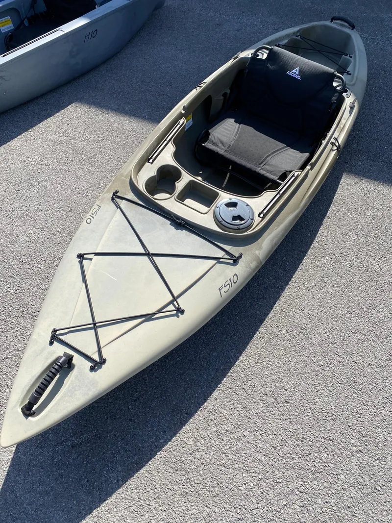 The Image of 2022 Ascend FS10 kayak with padded seat and storage compartments. - 1