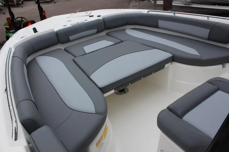 Slide: The Image of 2023 NauticStar 251 Hybrid boat with spacious, cushioned seating area. - 16
