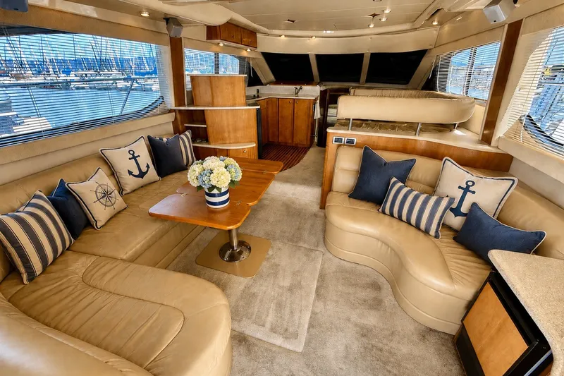 Slide: The Image of BEARS LAIR - Interior looking forward as you enter. Settee to port converts to a double berth - 4