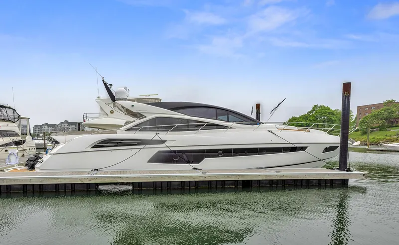 The Image of 2015 Sunseeker Predator 68 yacht docked at marina. - 0