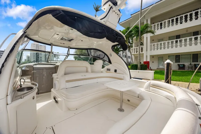 Slide: The Image of 2008 Sea Ray 44 Sundancer yacht with spacious seating and modern design. - 9