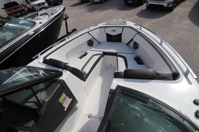 Slide: The Image of 2018 Monterey 238SS boat interior with spacious seating and modern design. - 4