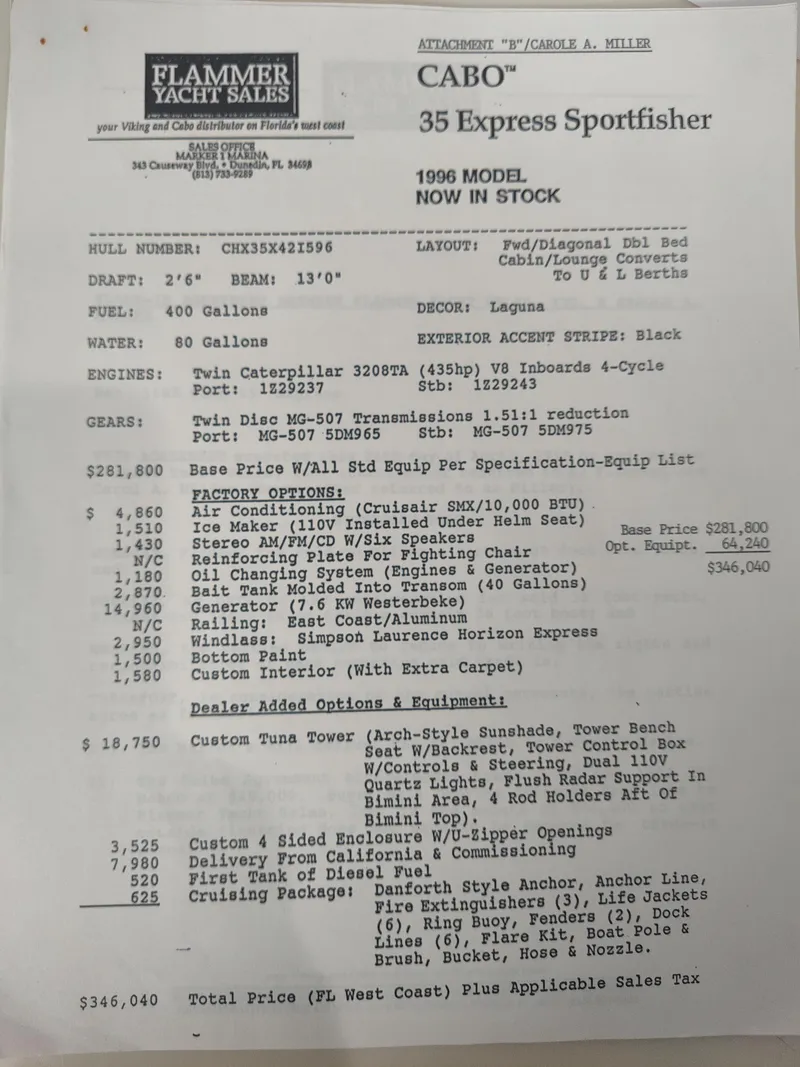 Slide: The Image of Cabo 35 Express SportFisher 1996 - 95