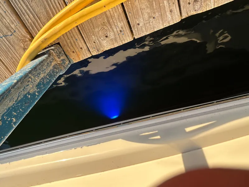 Slide: The Image of Blue underwater light near docked 2002 Carver 396 Aft Cabin MY boat. - 41
