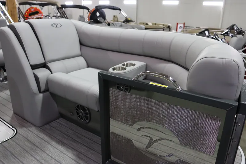 Slide: The Image of The image shows the gray upholstery of a 2022 Veranda VTX 22VLC. - 5