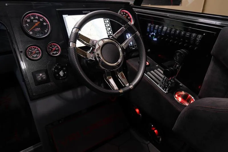 Slide: The Image of 2024 Velocity VR1 dashboard with advanced controls and sleek steering wheel. - 10