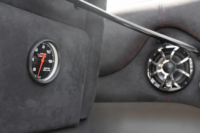 Slide: The Image of 2024 Velocity VR1 interior, featuring a GPS speedometer and premium speaker. - 9