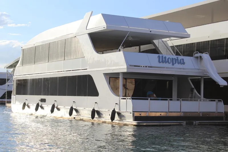 Slide: The Image of Luxury houseboat "Utopia" by Adonia, model Utopia Trip #12, docked in 2019. - 3