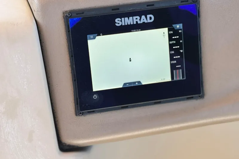 Slide: The Image of Simrad navigation display on 2019 Veranda VF25F2 boat dashboard. - 28