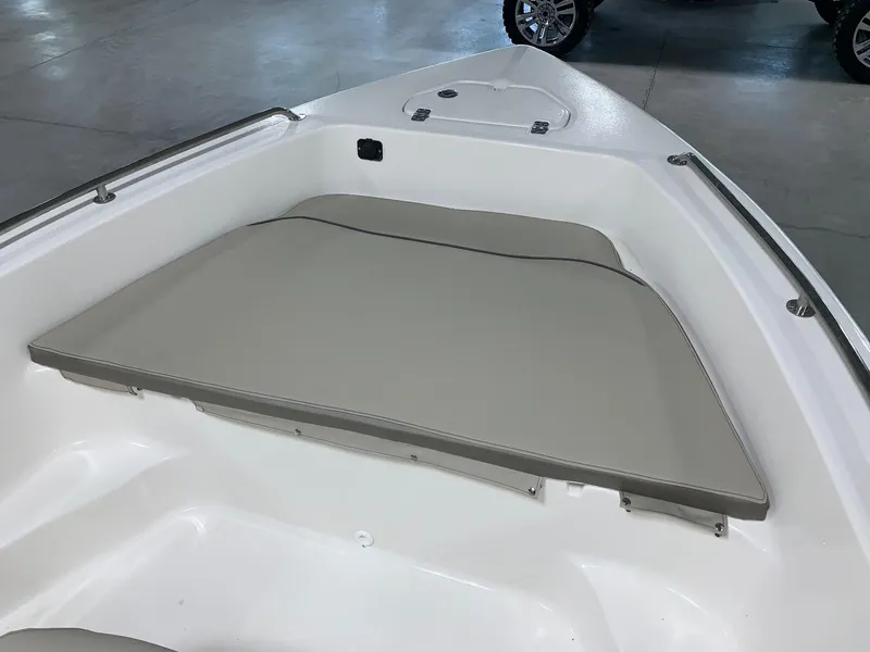 Slide: The Image of 2024 Key West 179 FS boat bow seating area with cushion. - 5