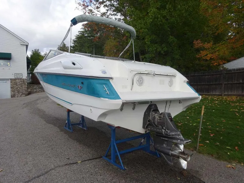 Slide: The Image of 1996 Wellcraft 2400S ECLIPSE boat on stands, rear view. - 7