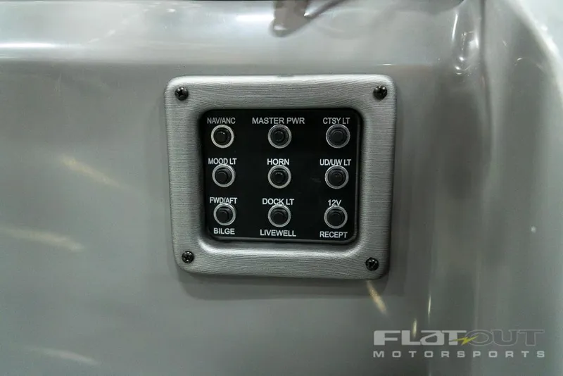 Slide: The Image of Control panel of a 2022 South Bay 525 RS 3.0 Arch 250HP boat. - 20