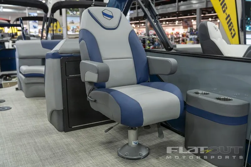 Slide: The Image of 2022 South Bay 525 RS 3.0 Arch 250HP boat interior with captain's chair. - 24