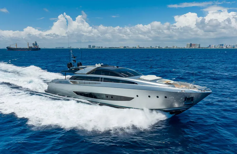 The Image of Riva Mythos Motoryacht 2014 cruising on open sea under clear blue sky. - 0