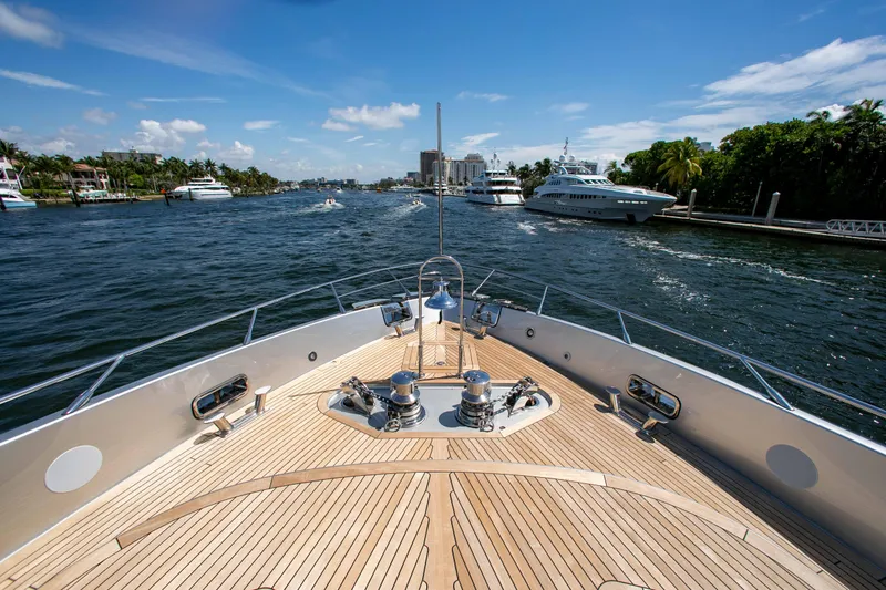 Slide: The Image of Bow view of 2014 Riva Mythos Motoryacht cruising on a sunny day. - 31